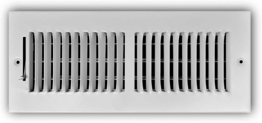 Hartford Ventilation Two Way Wall Vent Cover for 12 x 4 Inch Duct Opening - Adjustable Flow and Direction Control for Sidewall or Ceiling Vent - Efficient Air Vent - Screws Included