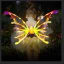 DIY Electric Sparkling Butterfly Fairy Wings with Lights Music, LED Moving Fairy Wing for Kids Pets Cosplay costume