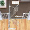 Cumbor 29.7-46" Baby Gate for Stairs, Gifts for Mom-Auto Close Dog Gate for The House, Easy Install Pressure Mounted Pet Gates for Doorways, Easy Walk Thru Wide Safety Gate for Dog, Gray