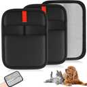 2 Pack Pet Hair Removal Gloves, Washable Electrostatic Cat and Dog Hair Remover for Furniture, Car Seats, Clothing, Curtains and Couches, Large 6.7x5.1 Inch Design