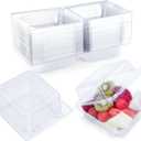 50 Count Clear Plastic Containers with Lids for Food, Thickened Disposable Sandwich Containers Clamshell Boxes for Cake Slice, Dessert, Hamburger, Salad