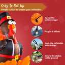 Joiedomi 6 FT Thanksgiving Inflatable Turkey Decorations, LED Light Up Turkey with Pilgrim Hat, Blow Up Decor for Thanksgiving Outdoor Decorations, Halloween Inflatable for Yard Garden