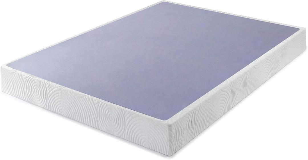 ZINUS Metal Box Spring with Wood Slats, 7.5 Inch Mattress Foundation, Sturdy Steel Structure, Easy Assembly, Queen (White)