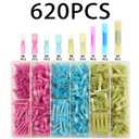 Heat Shrink Spade Female Male Wire Quick Disconnect Terminlas Connectors Electrical Electronics Automotive Crimp AWG 22-10 (620pcs 40j)
