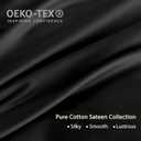 HeimenAogo Egyptian Cotton Duvet Cover King Size Sateen Weave, Silky Soft and Breathable Bedding Set with Zipper Closure, Long Staple Cotton Bed Linen Moonless Night Black 3Pcs