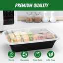 Dealusy 50 Pack (100-Piece) 32 oz Meal Prep Containers Reusable with Lids, Sturdy Leakproof & Food Safe, Microwave, Freezer, Dishwasher Safe Prep Containers, To Go Take Out Plastic Food Storage