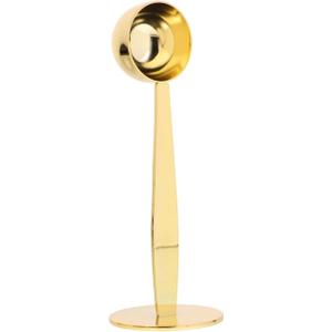 2-in-1 Stainless Steel Measuring Spoon with Pressed Bottom Coffee Scoop and Tamper for Espresso Grounds Milk Powder Sugar 5.78 Inch