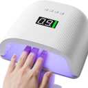 Rechargeable LED Nail Lamp, 72W Professional UV Nail Light for Gel Polish with 4 Timers & Smart Sensor, 24 PCS Powerful Lamp Beads, LCD Display UV Dryer for Hard, Extension & Acrylic Gel Fast Curing