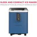 FRIGIDAIRE Compact Countertop Ice Maker Machine, Produces 26 lb of Bullet Ice per Day, Blue
