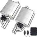 3 Inch Valved Muffler Electric Exhaust Cutout with Muffler Cat Back Exhaust System Kit (2pcs)