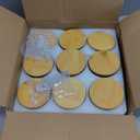 10 oz Embossed Glass Candle Container with Bamboo Lids and Labels,Orange Candle Jars for Making Candles,Mandala Design - Pack of 9