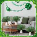 Nitial 4 Pcs St. Patricks Day Decorations St. Patrick's Shamrock Picks Vase Artificial Clover Branches Berry Stems Decoration for Table Centerpiece Floral Arrangements Party Irish Vase Decor