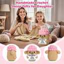 2 x Funny Crochet Sheep Daughter Gifts,Daughter Christmas Birthday Gifts from Mom Dad,Handmade I Wool Always Love Ewe the Best Easter Graduation Stocking Stuffers for Kids Adult Bonus Step Daughter in Law