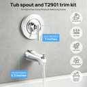 tub shower trim kit with Tub Spout, Compatible with Moen Gibson Posi-Temp T2901 | T2901 Bathroom Shower trim kit, for Moen 2510, 2520, 2570, and 2590 Pressure-Balancing valves