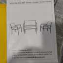 Shintenchi 4 Pieces Patio Furniture Set All Weather Textile Fabric Outdoor Conversation Set, with Glass Coffee Table, Loveseat, 2 Single Chairs for Home, Garden, Lawn, Porch (Silver）