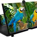 12"Screen Magnifier Amplifier,3D HD Mobile Phone Magnifier Projector Screen for Movies,Videos,and Gaming.Foldable Mobile Phone Holder with Screen Magnifier,Supports All Smartphones,A Smart GiftBlack)