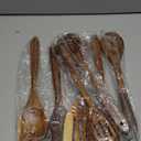 Gudamaye 13 inch Long Wooden Utensils for Cooking, Long Handle Wooden Spoons for Cooking, 7 PCES Crafting Wooden Spoon Set, Wooden Kitchen Utensil set, Natural Teak Wooden utensil Set