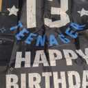 Happy 13th Birthday Decoration for Boys Girls, Fabric Official Teenager Backdrop Banner Blue White, 13 Year Old Birthday Party Yard Sign Photo Props Door Decor Supplies for Outside Inside