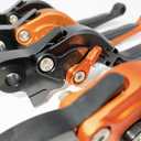 Generic Compatible with KTM Duke 125 200 250 390 RC125 RC200 RC390 Brake Clutch Lever CNC Aluminum Extendable Adjustable Levers Accessories (Black Orange Orange)