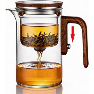 Enchanted Tea Pot, Magic Tea Pot for Loose Leaf Tea Steeper, Heat Resistant Borosilicate Glass Teapot with Tea Infuser, Ideal Gift for Tea Lovers - 20 oz (600 ml) (Transparent)