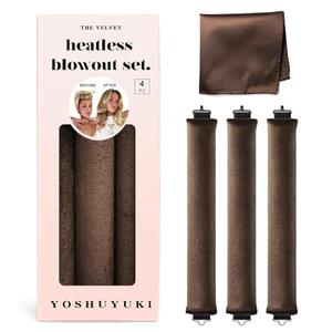 YOSHUYUKI Classic Heatless Curls Overnight Rods No Heat Hair Curlers Curling Iron Jumbo Flexi Rods Large Foam Hair Rollers for Long Short Hair to Sleep in with Satin Scarf Styling Tools Brown