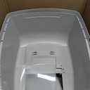 IRIS USA Cat Litter Box Large with Front Door Flap, Covered Enclosed Litter Box Enclosure with Scoop, Handle & Buckles for Portability & Privacy, Hidden Litter Pan, Gray