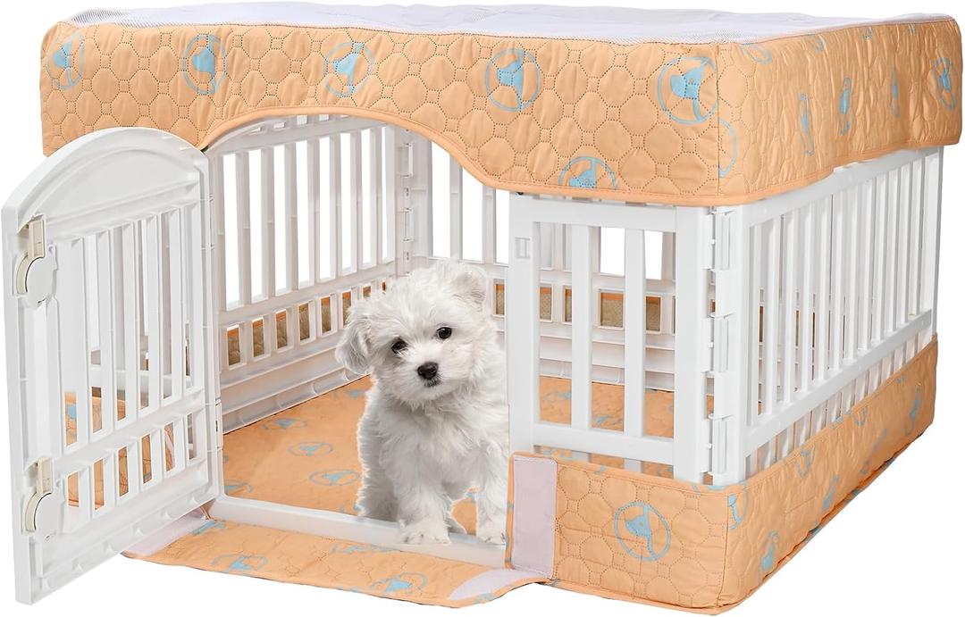 PJYuCien Dog Playpen Bottom Pad and Cover Fits for 36 Inch 4 Panels Exercise Pet Pen, Orange