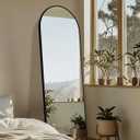 Delma Full Length Mirror, Large Floor Mirror for Wall, Bedroom, Bathroom, Living Room with Aluminium Frame (Stand, Arch 69x24, Black)