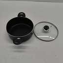 Everyday Nonstick Dutch Oven with Lid, 4.7 Quart, Black, Aluminum Base for Even Heating, Tempered Glass Lid, Ergonomic Flame Guard Handles, Easy to Clean, Ideal for Soups and Stews