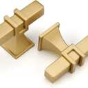 Haliwu 10 Pack Gold Cabinet Knobs, Brass Kitchen Handles Dresser Drawer Pulls, T-bar Hardware