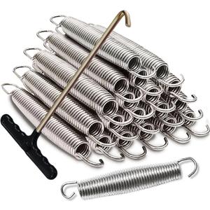 Eurmax USA Trampoline Springs Heavy Duty Stainless Steel Replacement Springs with T Hook, 20pcs-Pack (5.5inch)