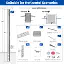 Muzata Side Mount Cable Railing Post 42 Inch 42"x2"x2" Level Drilled Space-Saving Brushed Stainless Steel Cable Railing System Kit Indoor Outdoor with User Guide PF02 LH4L