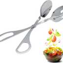 Salad Tongs, Heavy Duty Stainless Steel Tongs, Salad Tongs for Serving, 10 inch Small Serving Tongs, Perfect Kitchen Tongs (Silver)