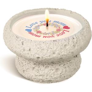 Gifts for Mom from Daughter, Funny Birthday Gifts, Christmas Day Gift, Lavender Candles, Candle Scented, Love You Mom Pattern, Non Toxic Soy Candles for Home, Beige