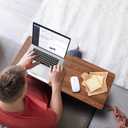 28.6" Foldable & Adjustable Laptop Bed Tray Table - Extra Large Portable Lap Desk with Phone Holder & Cup Holder, Lightweight & Sturdy for Working, Eating, Reading, Writing in Bed, Couch, Floor