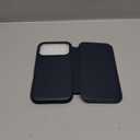 SHIELDON Slim Case Wallet for iPhone 17 Pro 6.3-inch 5G 2025 | Genuine Leather, Wireless Charging, RFID Blocking Credit Card Slot, Magnetic Closure, Flolio Shock Absorbing Cover - Navy Blue