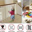 Baby Gate for Stairs, Banister Guard for Kids, Pets, Toys, 59ft L x 2.66 ft H, Mesh Netting Safety Net for Balcony Rail Stair, Stairway Net Baby Safety Products for Indoor & Outdoor (White)