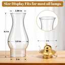 1 Pack Oil Lamp Chimney Replacement, Clear Hurricane Glass Lamp Shade Replacement, 3 Inch Base for Kerosene Lamps (Flat Style)