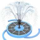 AISITIN 3.5W Solar Bird Bath Fountain Built-in 1800mAh Battery, Solar Water Pump with 8 Nozzles, Solar Powered Fountain Pump for Garden Birdbath Pool Fish Tank Pond and Outdoor (Blue)