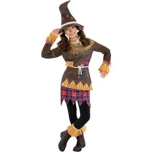 Morph Kids Scarecrow Costume for Girls - Creepy Scarecrow Outfit for Little Girls - Fun Halloween Dress-Up (Small)