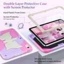 VOFUOE for iPad A16 Case 11th Generation 2025, for iPad 10th Generation Case 2022 10.9 Inch for Kids with Screen Protector Shoulder Strap Unicorn Stand Pencil Holder Hard Protective Cover-Purple Pink