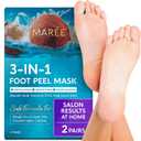 MAREE Foot Peeling Mask  3-in-1 Foot Mask for Dry Cracked Feet, Callus Remover  Dead Skin Exfoliating Foot Peel Mask with Glycolic Acid  Moisturizing Socks for Men  Spa Self Care Gifts for Women