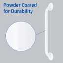 Medline White 18” Grab Bar for Shower & Bathtub, Independence Aid & Ease of Movement — For Elderly, Handicapped or Seniors, 300 lb. Capacity, 1 Bar