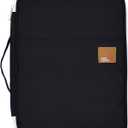 Travel Document Organizer A4 Document Holder Zipper Portfolio Organizer Portable Folder Pouch for Office Business, Black