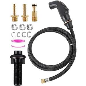 Hygie Rinse Universal Fit Sink Spray Attachment with Hose Set, Kitchen Side Sprayer Head with Adapters Compatible with Moen/Delta Faucet Sprayer Replacement, Braided Hose, Oil Rubbed Bronze