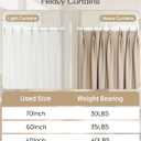 Heavy Duty Tension Curtain Rod by EZFurni, 35 to 76 Inches, Anti-Slip Spring Loaded Curtain Rods No Drilling, Apartment Renter-Friendly Tension Rod for Windows, Bathroom, Closet & Door, White