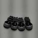 QUMY 4PCS Dog Boots for Large Dogs, Medium Dog Shoes & Paw Protectors for Hot Pavement, Summer Heat Protection, Mesh Breathable Nonslip Dog Booties for Hardfloors, Walking Running Hiking Black Size 3