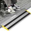 2" Rise Door Threshold Ramps for Doorways, Stable Yellow Edge, Aluminum Wheelchair Ramp for Home Steps, Adjustable Modular Entry Ramp for Scooters, Power Chairs, 880LBS Load Capacity