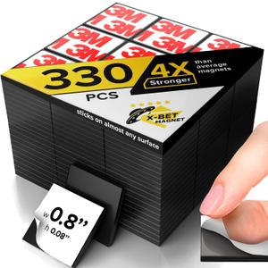 Hyper-Sticky Magnets with Adhesive Backing - 330pcs 0.8x0.08 Strong Magnetic Squares for Whiteboard Fridge - Easy-to-Cut Stickers for Planning and Organization - Teacher Must Have - Teacher Supplies