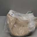 OIAHOMY 60L Blanket Basket with Handle, Storage Basket for Living Room, Laundry Hamper for Clothes, Towels, Pillows, Toy Storage for Kids and Dogs, Baby Hamper for Nursery - Brown & White